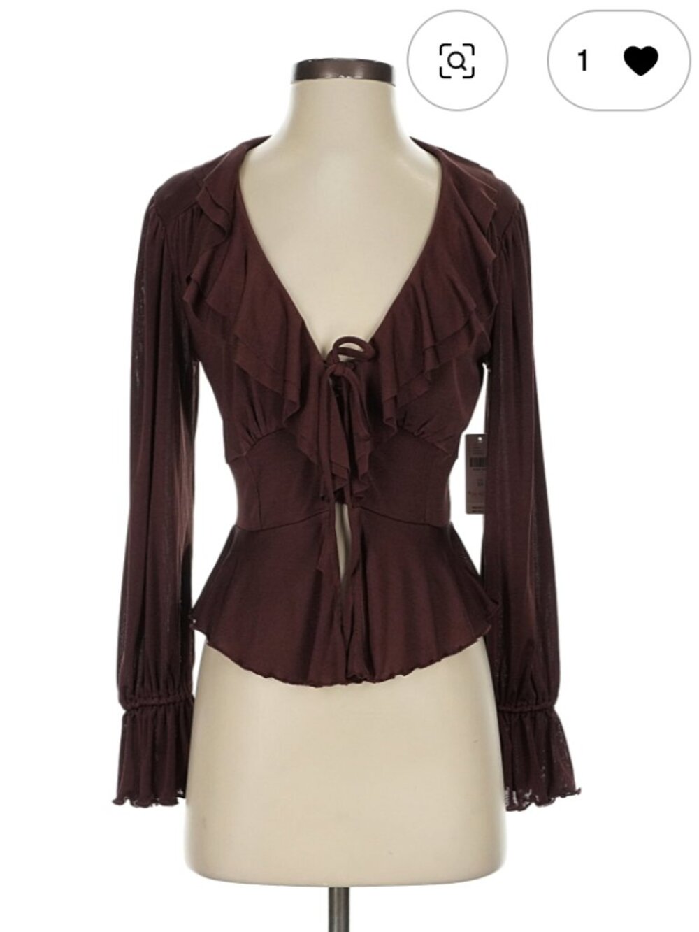 Brown Longsleeve Anthropologie Blouse NWT